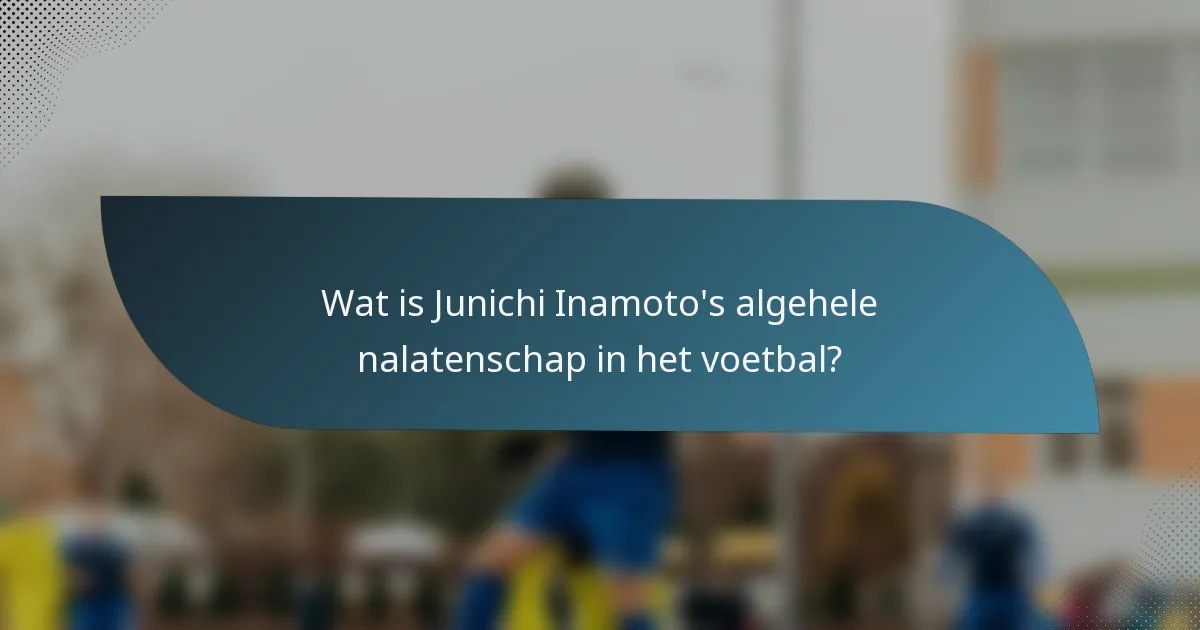 Wat is Junichi Inamoto's algehele nalatenschap in het voetbal?