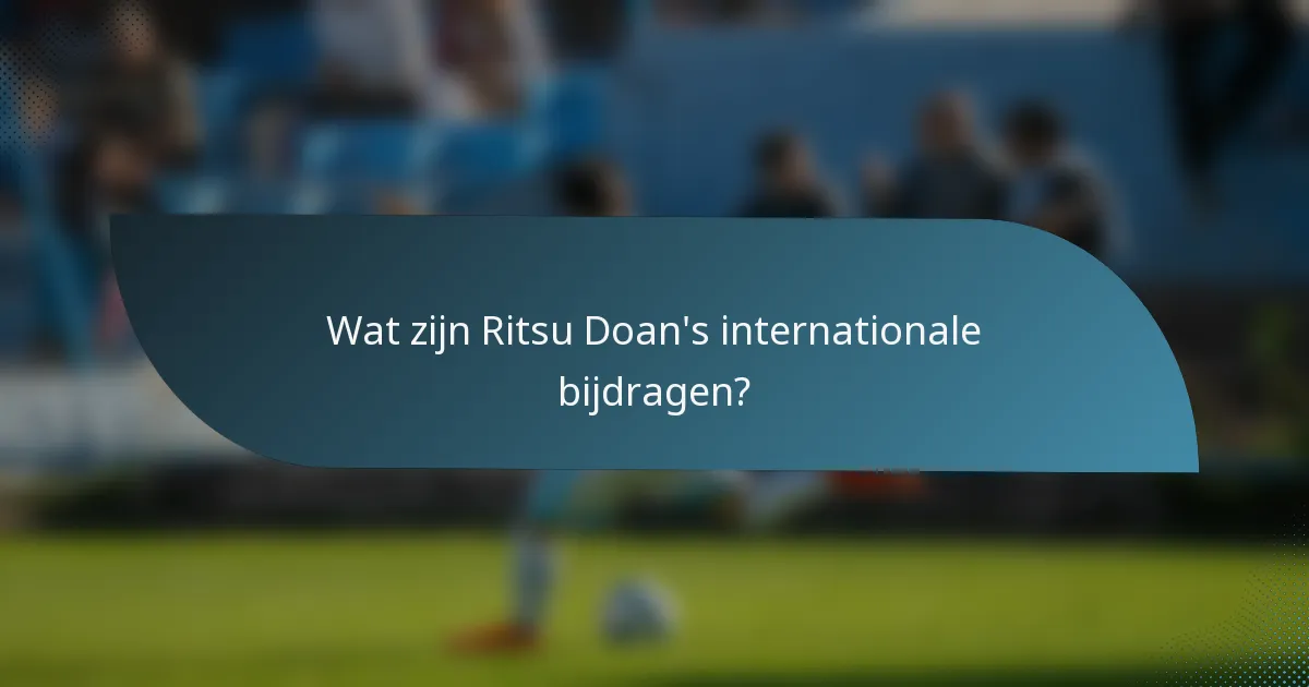 Wat zijn Ritsu Doan's internationale bijdragen?