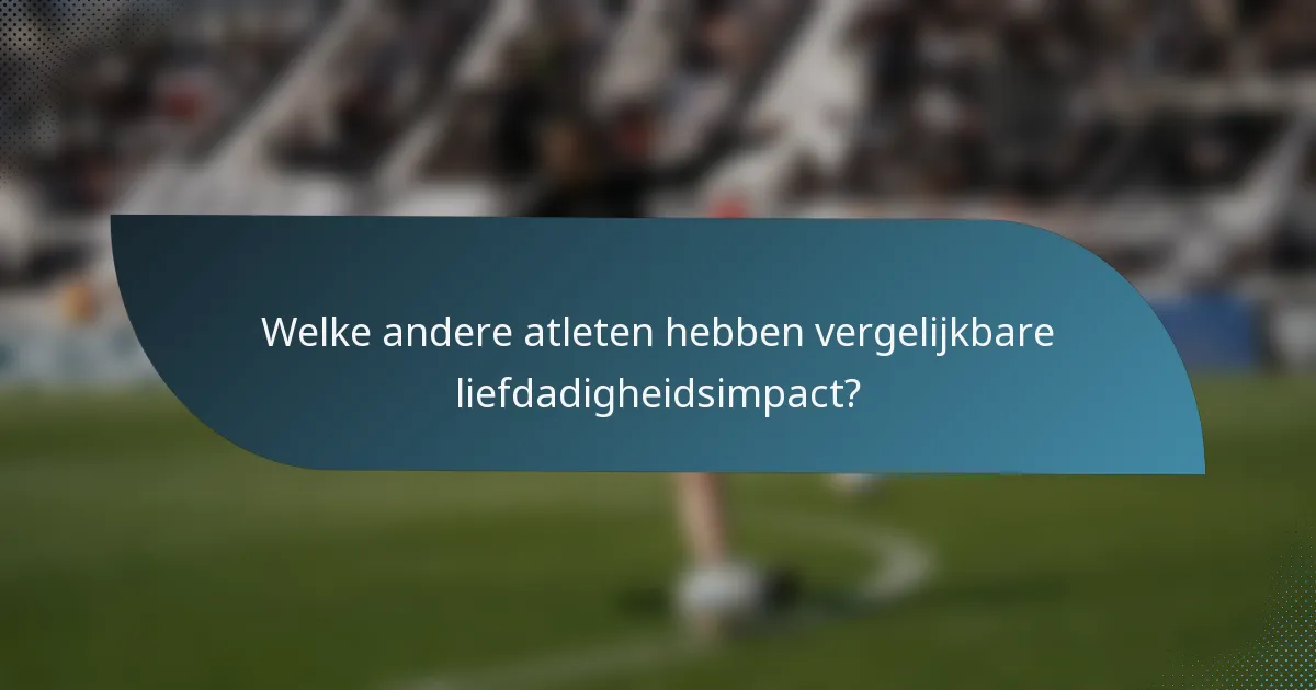 Welke andere atleten hebben vergelijkbare liefdadigheidsimpact?